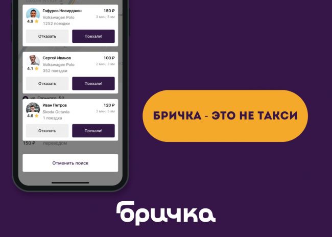 Мобильное приложение агрегатор такси БРИЧКА
